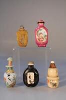 Five Chinese snuff bottles.