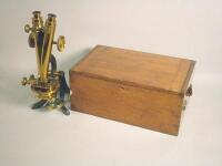 An early 20thC stereo microscope by Henry Crouch of London