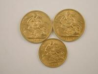 Two full gold sovereigns