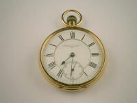 An 18ct gold cased open faced pocket watch