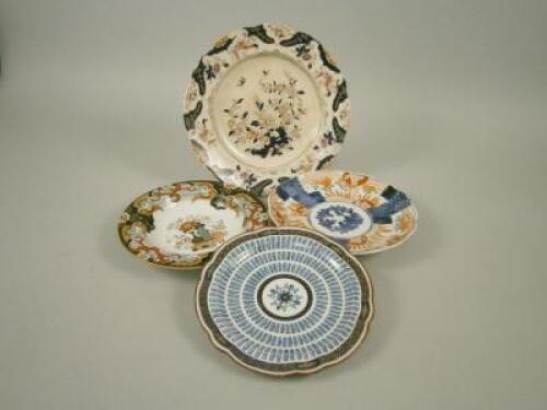 Various 19thC ceramics to include a Worcester type plate