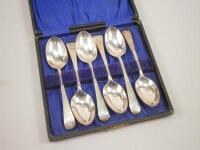 A set of six silver teaspoons