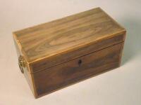 An early 19thC rosewood banded tea caddy