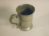 A 19thC pewter quart mug