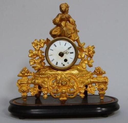 A 19thC French gilt metal mantel clock