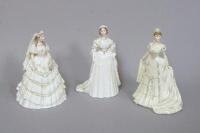 Three Coalport figures depicting Queen Mary