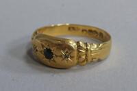 A Victorian 18ct gold stone set signet ring.