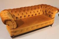 A Victorian button Draylon Chesterfield sofa