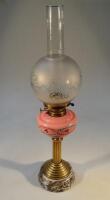 A Victorian oil lamp