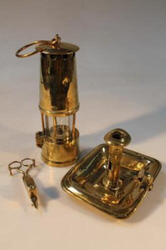 A brass miners lamp