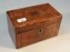 A Victorian inlaid walnut two-section tea caddy.