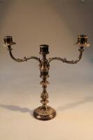 An early 20thC electroplated three-light candelabrum