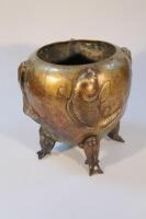 A late 19thC Japanese Meiji period brass fish bowl