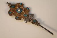 A Continental possibly Bavarian white metal hair piece