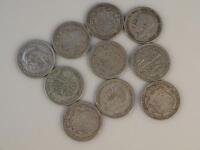 Ten George V half crowns.