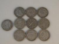 Ten George V half crowns.