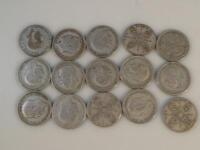 Fifteen George V florins.