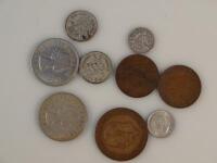 Threepenny bits and other decimal coinage.