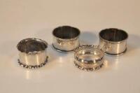 Four silver napkin rings