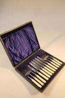 A set of six early 20thC electroplated fish knives and forks