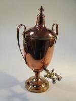 A Victorian copper tea urn