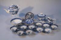 A 19thC willow pattern part tea service.