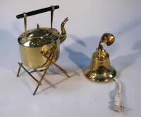 A late Victorian brass spirit kettle