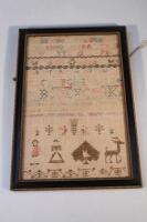 A 19thC framed sampler dated 1878