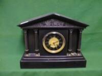 A 19thC. French slate clock garniture