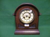 A German oak cased bracket clock