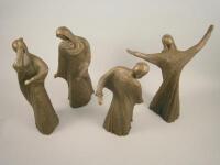 A set of four modern gilt bronze female figures