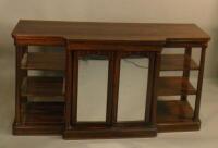 A Victorian rosewood break-front side cabinet