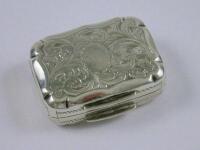 A Victorian silver vinaigrette of rectangular form