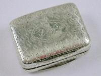 A George IV silver vinaigrette bearing the initials 'M.A.L'