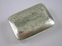 A Victorian silver vinaigrette of long rectangular form and floral motifs