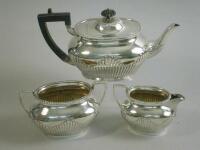 A Victorian silver three piece tea set