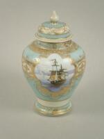 A Noritake porcelain baluster shaped vase and cover