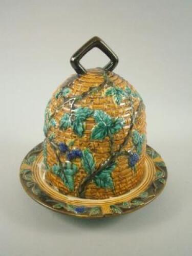 A 20thC majolica cheese dish