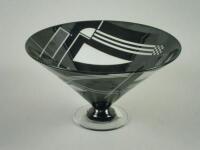 A modern Art Deco style glass bowl