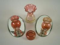 Various items of Victorian cranberry glass