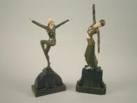 A pair of Art Deco style figures of dancing girls