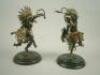 A pair of Franklin Mint hot cast bronze and hand decorated figures