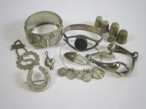 A quantity of white metal and silver plated jewellery