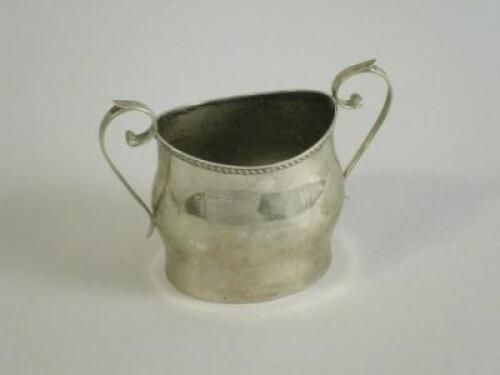 A 19thC silver two handled sugar bowl