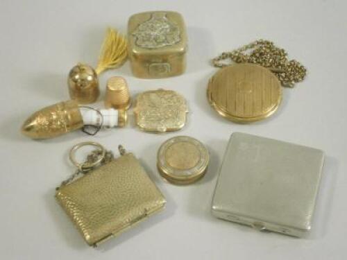 Various brass and white metal compacts