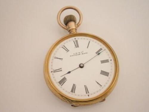 A small Waltham gold plated pocket watch