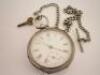 An American silver pocket watch