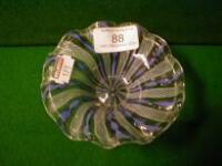 A Venetian glass flared and fluted small bowl