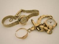 Two 9ct gold ladies wristwatches