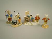 Four Royal Doulton Rupert Bear figures